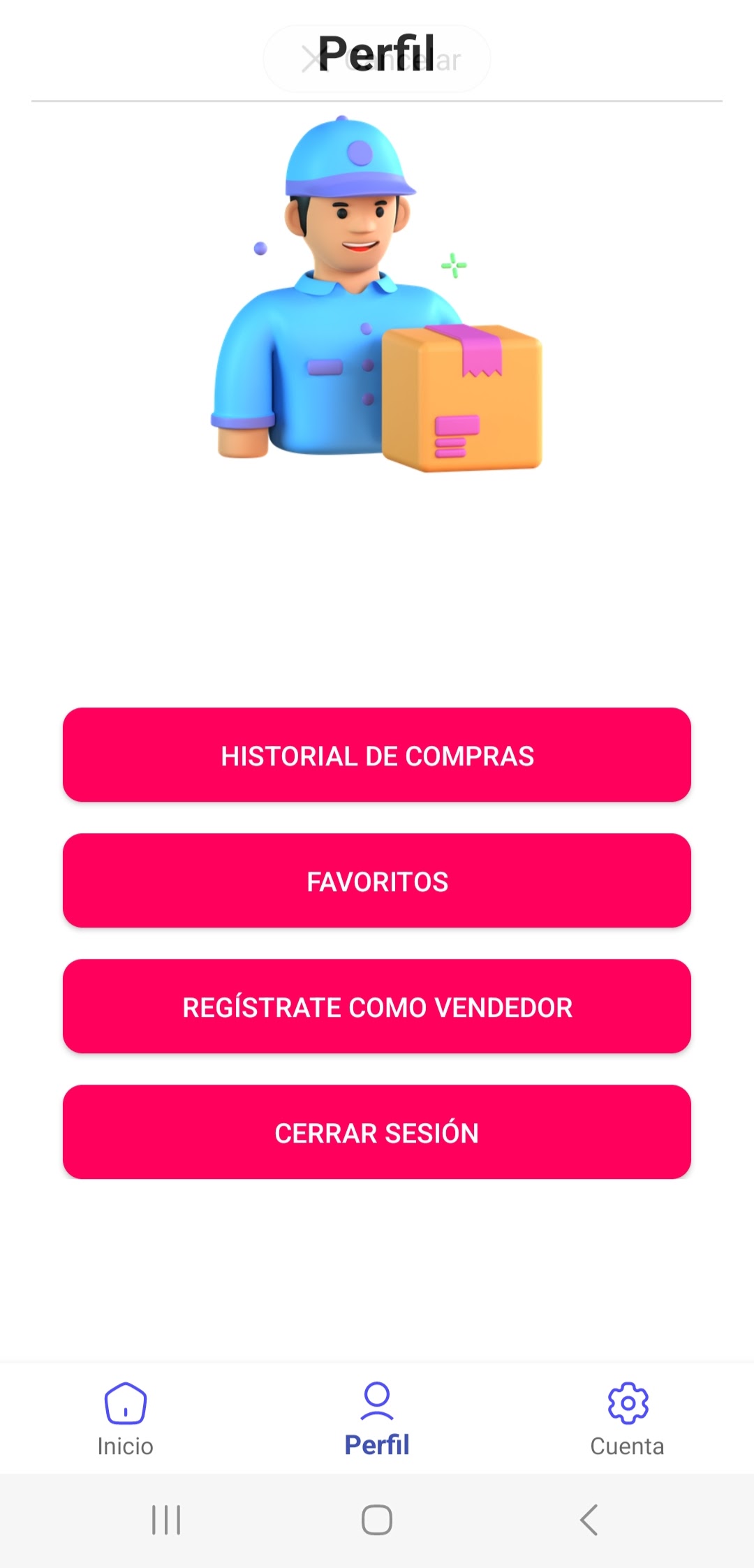 Marketplace app screenshot